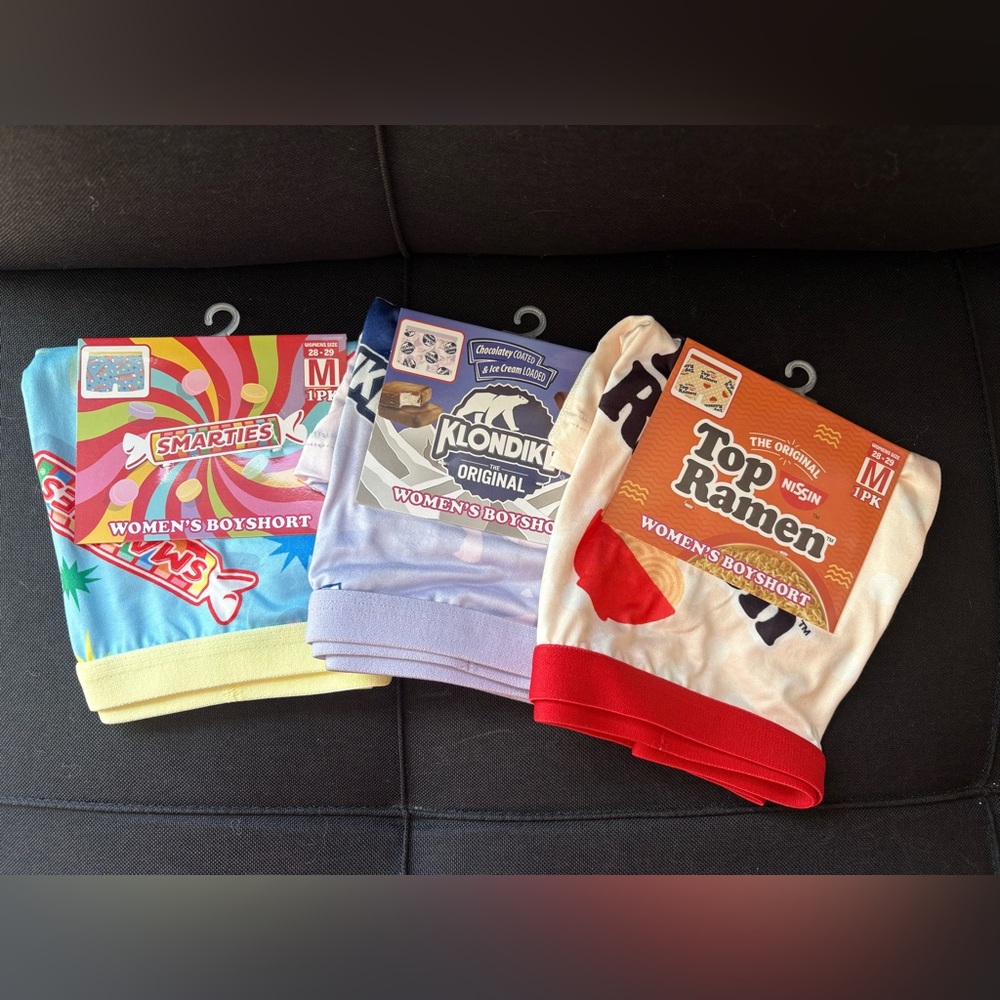 3pk Women's Boyshorts - Smarties, Klondike, Top Ramen